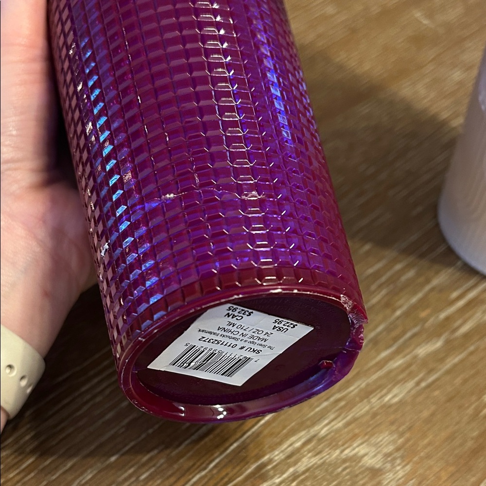 3 for $20 bundle! Starbucks Purple and Cream Textured Tumblers - Picture 2 of 2